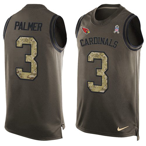 Nike Cardinals #3 Carson Palmer Green Men's Stitched NFL Limited Salute To Service Tank Top Jersey - Click Image to Close